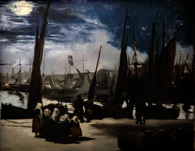 Maanlicht op de haven van Boulogne door Édouard Manet