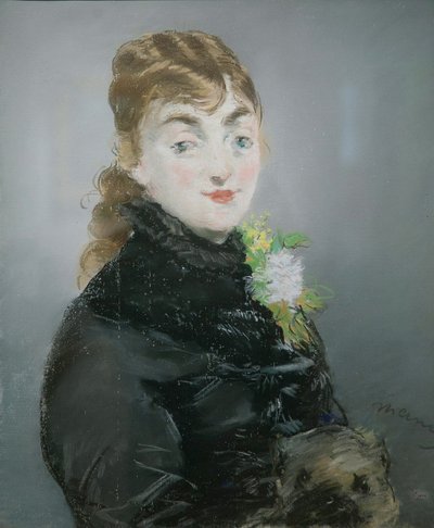 Méry Laurent met een mopshond door Édouard Manet