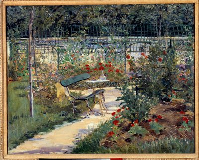 Mijn tuin, de bank door Édouard Manet