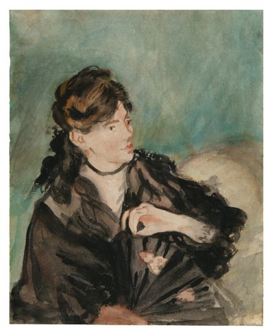 Portret van Berthe Morisot met een waaier door Édouard Manet