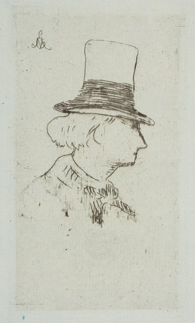 Portret van Charles Baudelaire in Profiel door Édouard Manet