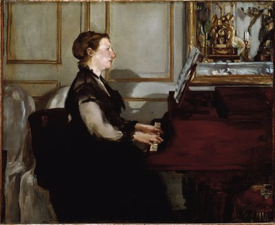 Portret van Madame Manet (Suzanne Leenhoff) aan de piano door Édouard Manet