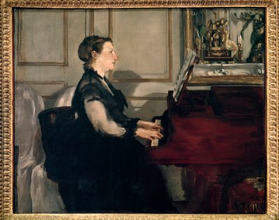 Portret van Madame Manet aan de piano door Édouard Manet