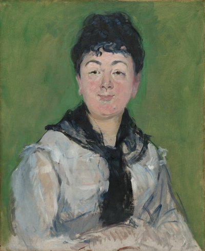 Portret van een Vrouw met een Zwarte Fichu door Édouard Manet