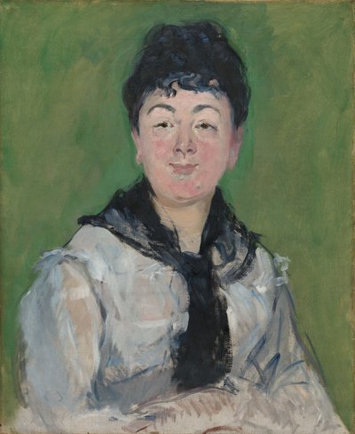 Portret van een Vrouw met een Zwarte Fichu door Édouard Manet