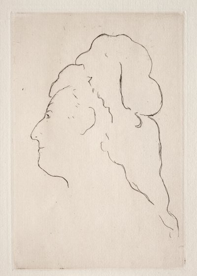 Profiel van Eva Gonzales naar links gedraaid, ca. 1869 door Édouard Manet