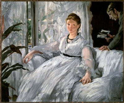 Lezen. (Portretten van Suzanne Manet en haar zoon, Leon Koella-Leenhoff) - 1865 door Édouard Manet