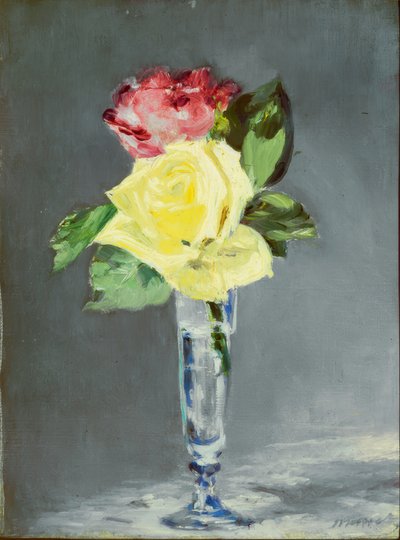 Rozen in een champagneglas door Édouard Manet