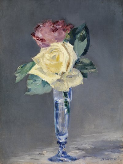 Rozen in een Champagneglas, c.1882 door Édouard Manet