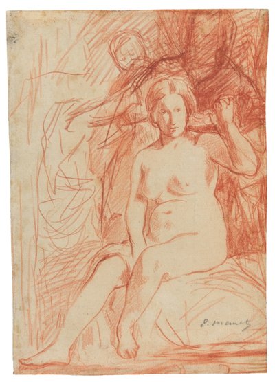 Zittend Naakt door Édouard Manet