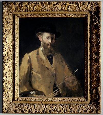 Zelfportret met palet. Schilderij door Edouard Manet (1832-1883) 1879 Privécollectie door Édouard Manet