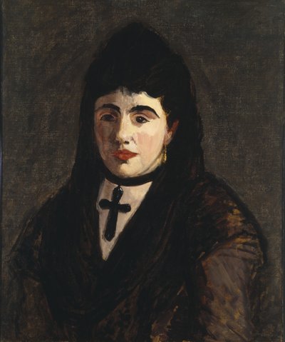 Spaanse Vrouw met een Zwart Kruis door Édouard Manet