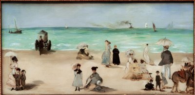 Op het strand van Boulogne-sur-Mer door Édouard Manet