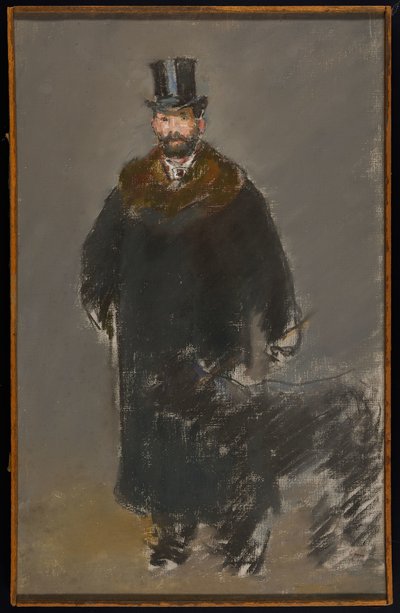 De man met de hond, ca. 1882 door Édouard Manet