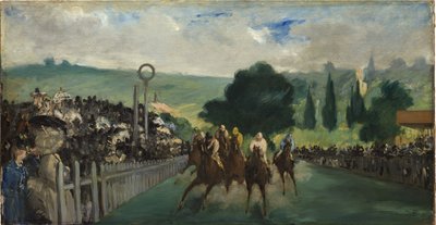 De races in Longchamp, 1866 door Édouard Manet