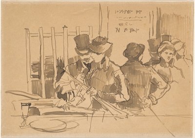 Het spoorwegrestaurant door Édouard Manet