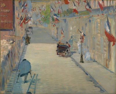 De Rue Mosnier met vlaggen, 1878 door Édouard Manet