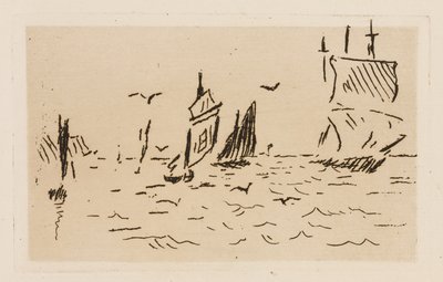 De zee, plaat 7 uit Le Fleuve door Édouard Manet