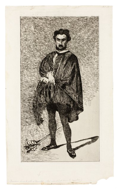 De Tragische Acteur (Rouvière in de rol van Hamlet) door Édouard Manet