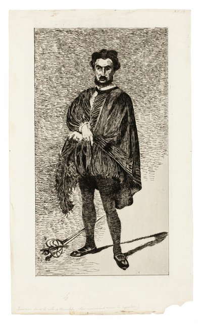 De Tragische Acteur (Rouvière in de rol van Hamlet) door Édouard Manet