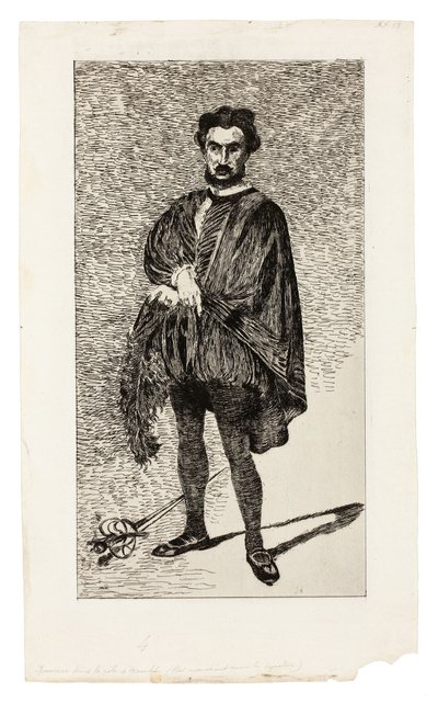 De tragische acteur (Rouvière in de rol van Hamlet) door Édouard Manet