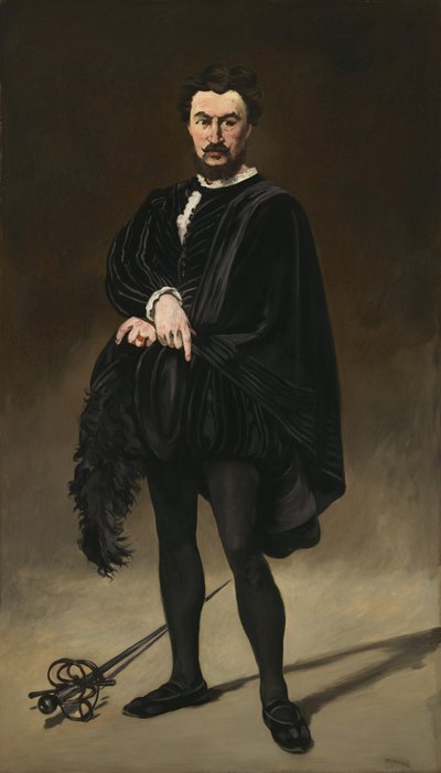 De tragische acteur Rouvière als Hamlet, 1866 door Édouard Manet