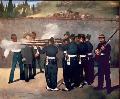 De executie van keizer Maximiliaan. Schietpartij van Maximiliaan I van Mexico op 14 juni door Édouard Manet