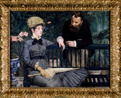 De wintertuin in de kas Schilderij door Edouard Manet (1832-1883) 1879 115 x 150 cm. Berlijn. Staatliche Museum door Édouard Manet
