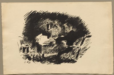 Onder de lamp door Édouard Manet