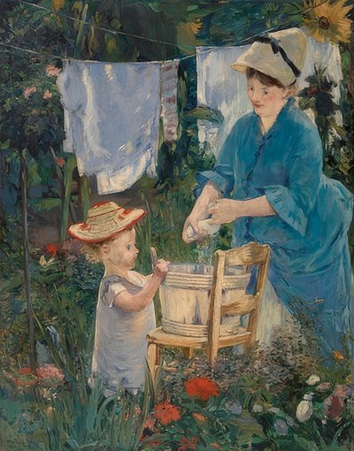Wassen (Le Linge). 1875 door Édouard Manet