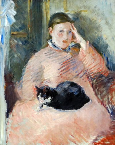 Vrouw met een Kat circa 1880-2, door de Franse Impressionistische kunstenaar, Edouard Manet door Édouard Manet