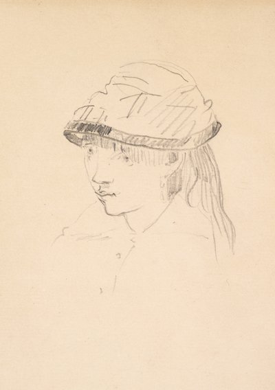 Jong meisje met ronde hoed, 1878-79 door Édouard Manet