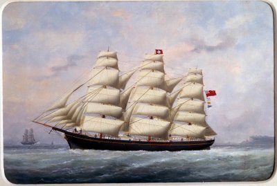 Het zeilschip William Lawrence. Aquarel door Edouard Adam (1847-1929) 1881. Parijs, Musee de la Marine door Edouard Marie Adam