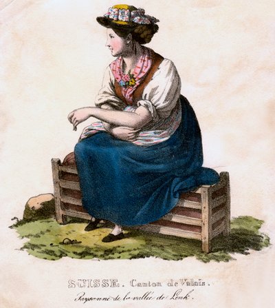 Zwitserse vrouw, ca. 1825 door Edouard Pingret