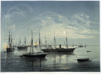 Inhuldiging van het Suezkanaal door G. Nicole. 1869 door Edouard Riou