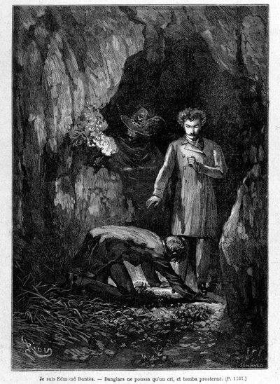 Je suis Edmond Dantès - Gravure door Riou, in Le Comte de Monte-Cristo door A. Dumas, ed. Jules Rouff & Cie door Edouard Riou