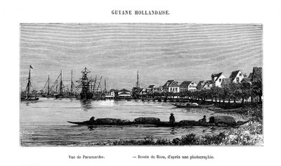 Paramaribo, Republiek Suriname, 19e eeuw door Edouard Riou