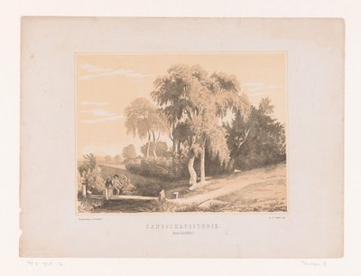 Landschapsstudie door Edouard Taurel