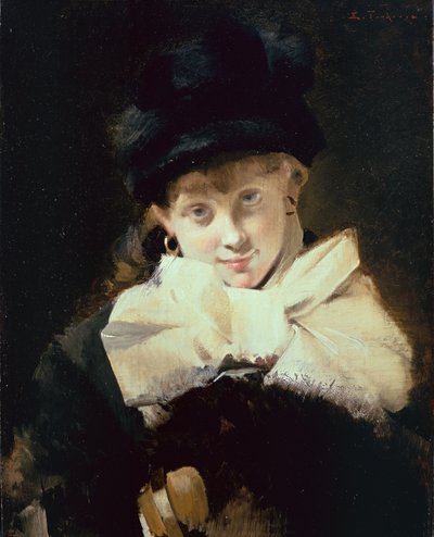 Portret van een Jong Meisje door Edouard Toudouze