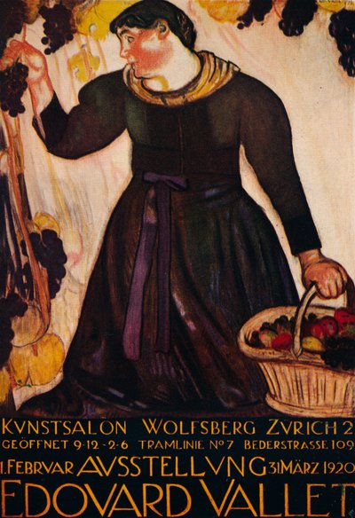 Poster door Edouard Vallet, voor zijn tentoonstelling in de Wolfsberg Gallery, Zürich door Edouard Vallet
