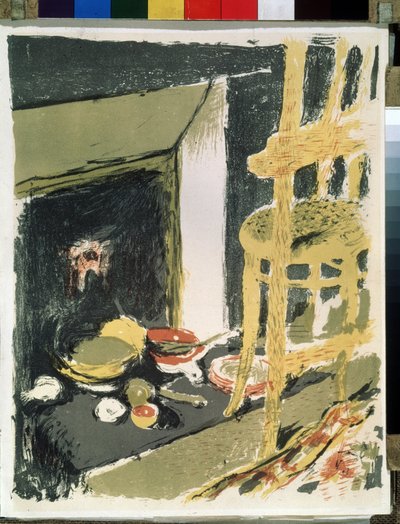 Bij de haard van het huis door Edouard Vuillard