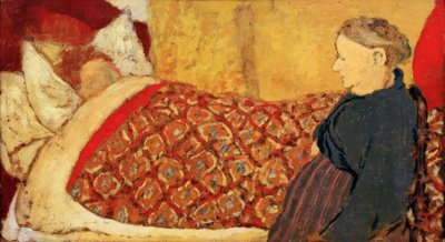Het wiegelied: Marie Roussel in bed door Edouard Vuillard