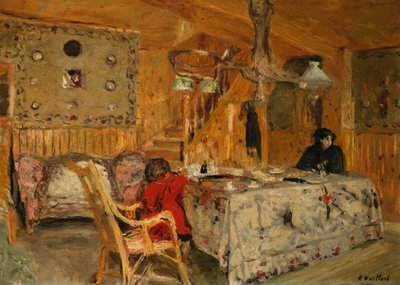 Denise Natanson en Marcelle Aron bij het Zomerhuis, Villerville, Normandië, ca. 1910 door Edouard Vuillard
