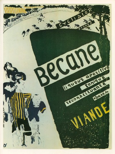 Edouard Vuillard: Becane - aperitief-tonische likeur ... (litho) door Edouard Vuillard