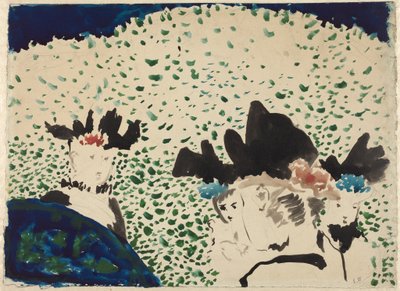 Vier dames met fraaie hoeden door Edouard Vuillard