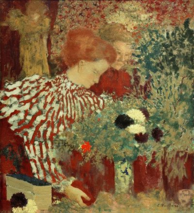 Vrouw in gestreepte jurk door Edouard Vuillard