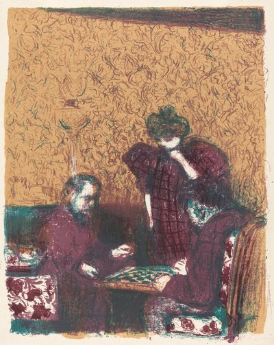 Spel van dammen La partie de dames door Edouard Vuillard