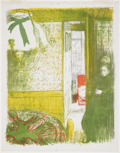 Interieur met hanglamp door Edouard Vuillard