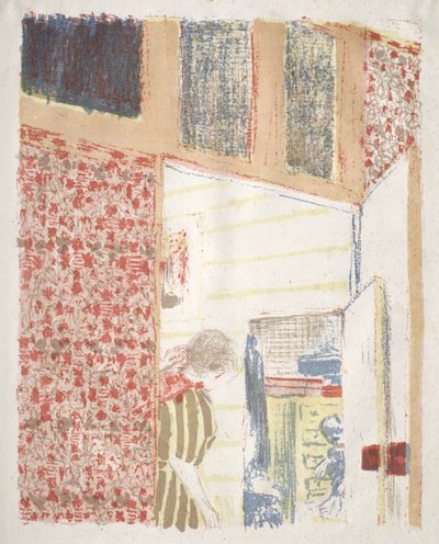 Interieur met Roze Behang III door Edouard Vuillard