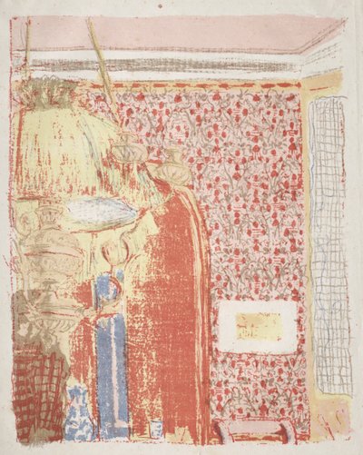 Interieur met Roze Behang II door Edouard Vuillard